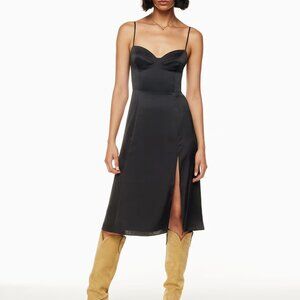 Aritzia Wilfred Black Bustier Glaze Midi Dress - Size 4